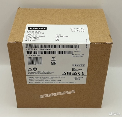 New Original 6ES7214-1BG40-0XB0 Siemens S7-1200 CPU 1214C Compact CPU AC / DC / RLY Onboard I/O