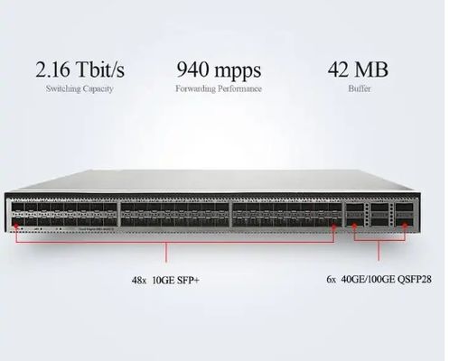 CE6881-48S6CQ Switch (48*10G SFP+, 6*100G QSFP28, 2*AC Power Supply, Port Side Air Inlet/Outlet)