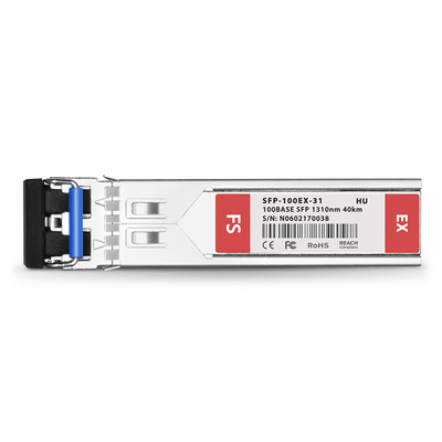 Huawei S-SFP-FE-LH40-SM1310 Compatible 100BASE-EX SFP 1310nm 40km DOM Duplex LC SMF Transceiver Module