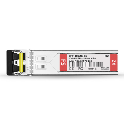 Huawei S-SFP-FE-LH80-SM1550 Compatible 100BASE-ZX SFP 1550nm 80km DOM Duplex LC SMF Transceiver Module