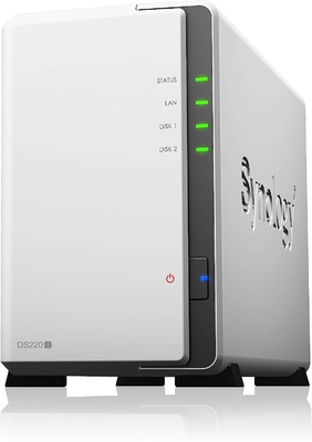 Synology 2 bay NAS DiskStation DS220j (Diskless), 2-bay; 512MB DDR4