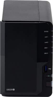 Synology DiskStation DS220+ NAS Server for Business with Celeron CPU, 6GB Memory, 8TB HDD Storage, DSM Operating System