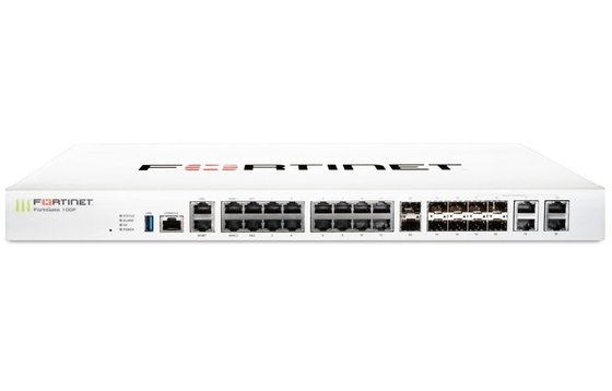 FG-100F Fortigate 100F FG-100F  22x GE RJ45 Ports 4 SFP Ports  2x 10 GE SFP+ FortiLinks  Dual Power Supplies Redundancy