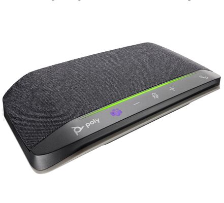 HP Poly Sync 10-M - Speakerphone hands-free - wired - USB-A, USB-C - silver - Certified for Microsoft Teams