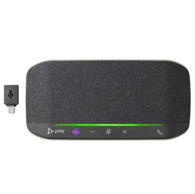 HP Poly Sync 10-M - Speakerphone hands-free - wired - USB-A, USB-C - silver - Certified for Microsoft Teams