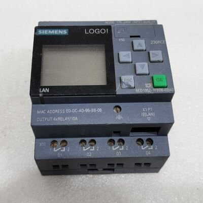 Siemens LOGO! 230RCE Logic Module, 115/230V AC/DC, 8 DI/4 Relay DO, with Display, Ethernet, Modular Expandable