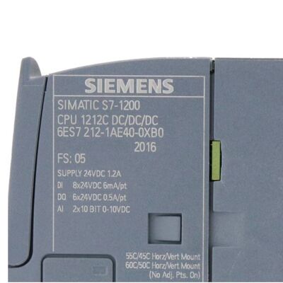 Siemens 6ES7212-1AE40-0XB0 S7-1200 CPU 1212C PLC Module with 8 Digital Inputs 6 Transistor Outputs and PROFINET Communication