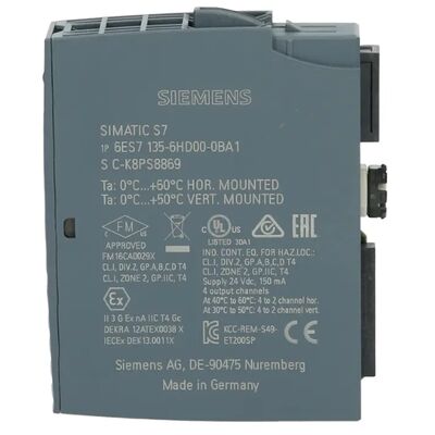 Siemens 6ES7135-6HD00-0BA1 SIMATIC ET 200SP Analog Output Module AQ 4xU/I ST