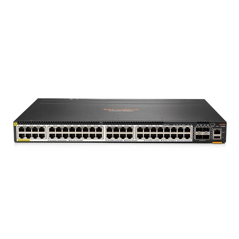 HPE Aruba Networking CX 6300M 48-port Smart Rate Class 6 PoE 4SFP56 Switch - JL659A