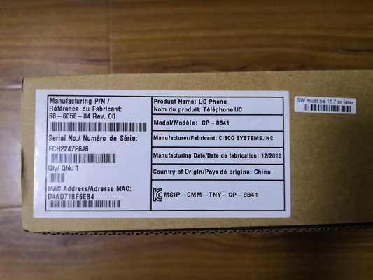Cisco IP Phone 8841 CP-8841-K9 with 800x480 LCD and 2 Ethernet Ports